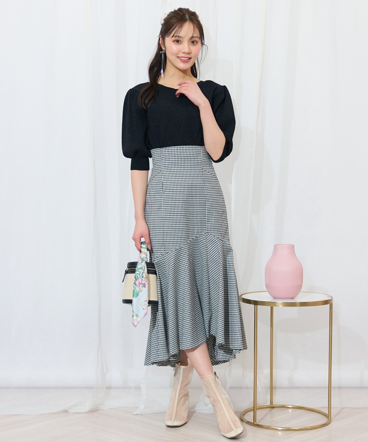 2WAYリボンラメニットプルオーバー