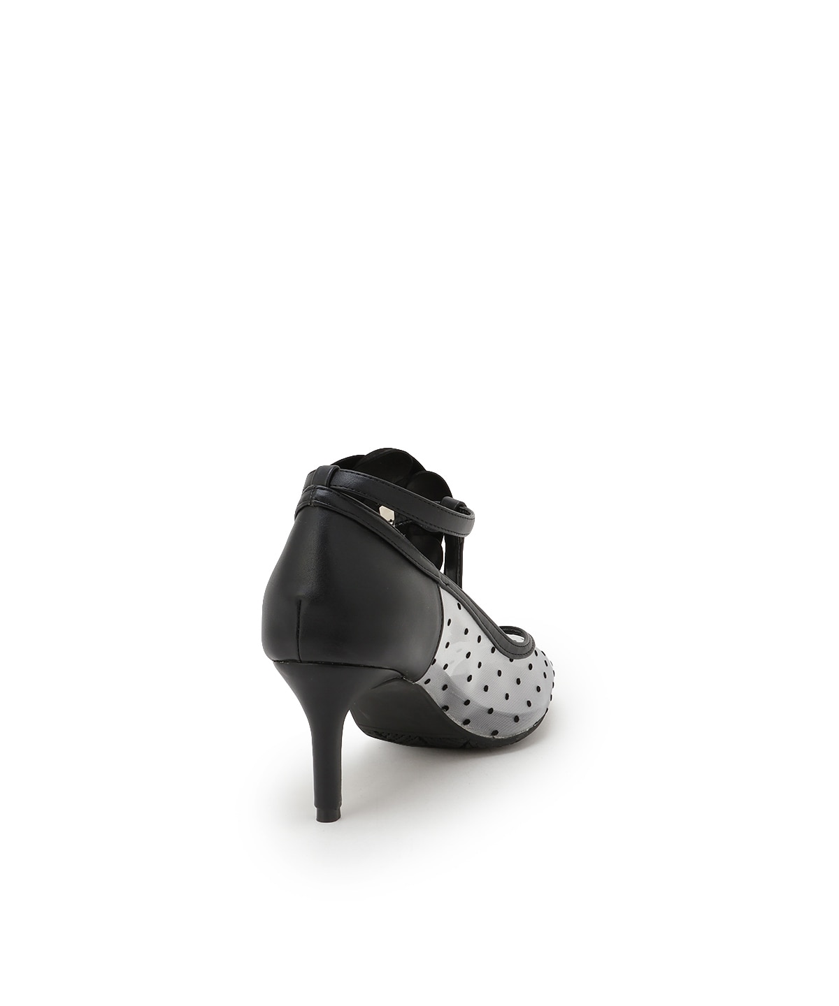 フラワーモチーフドットチュールパンプス