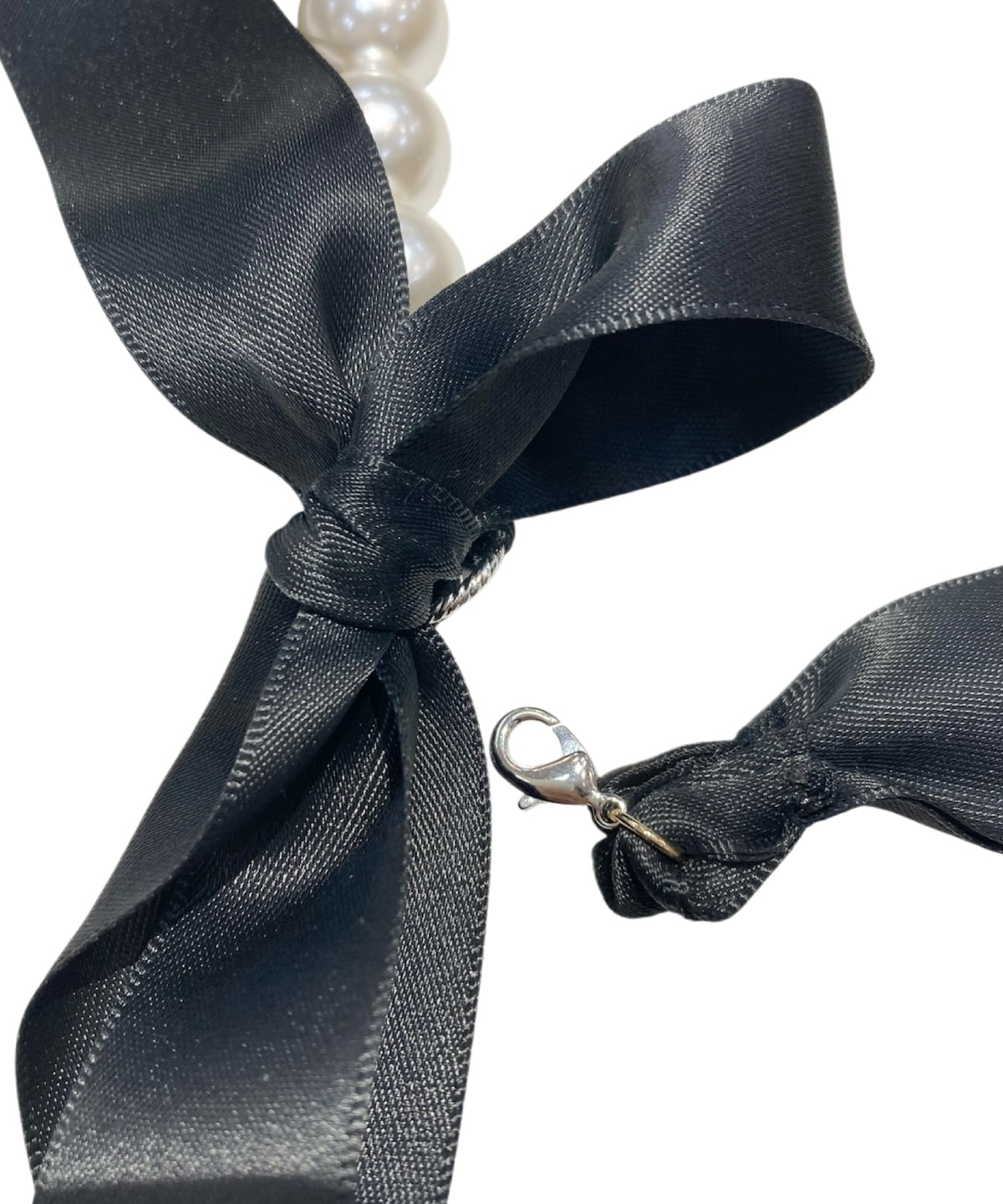 サイドリボンパールネックレス