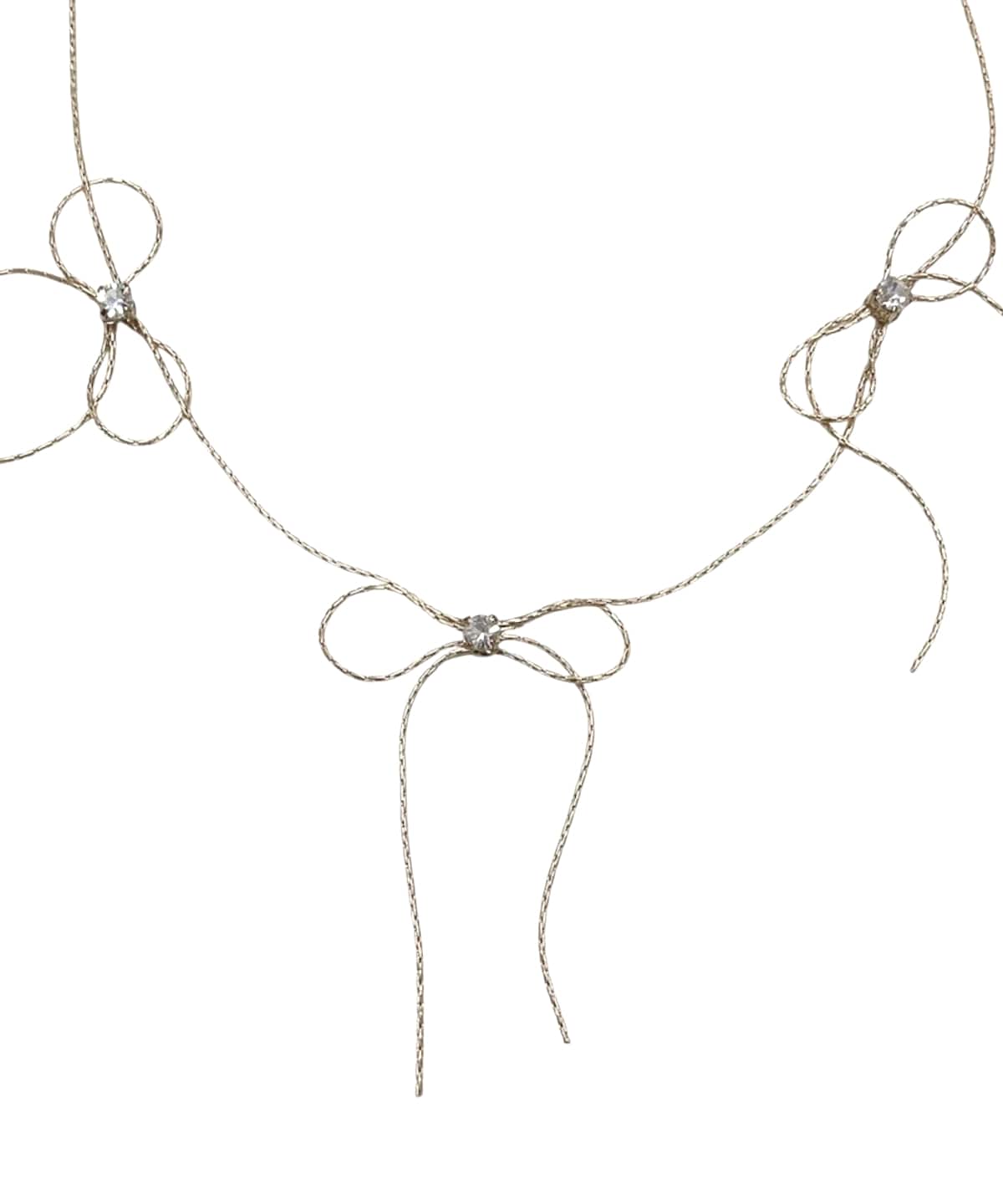 ランダムリボンゴールドネックレス