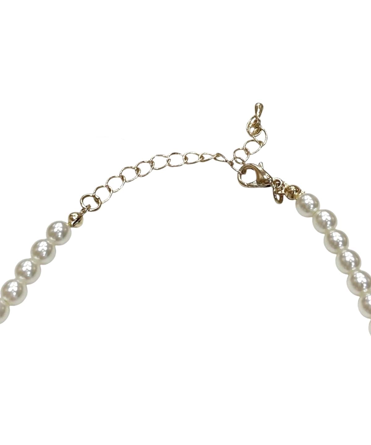 リボンチャームパールネックレス