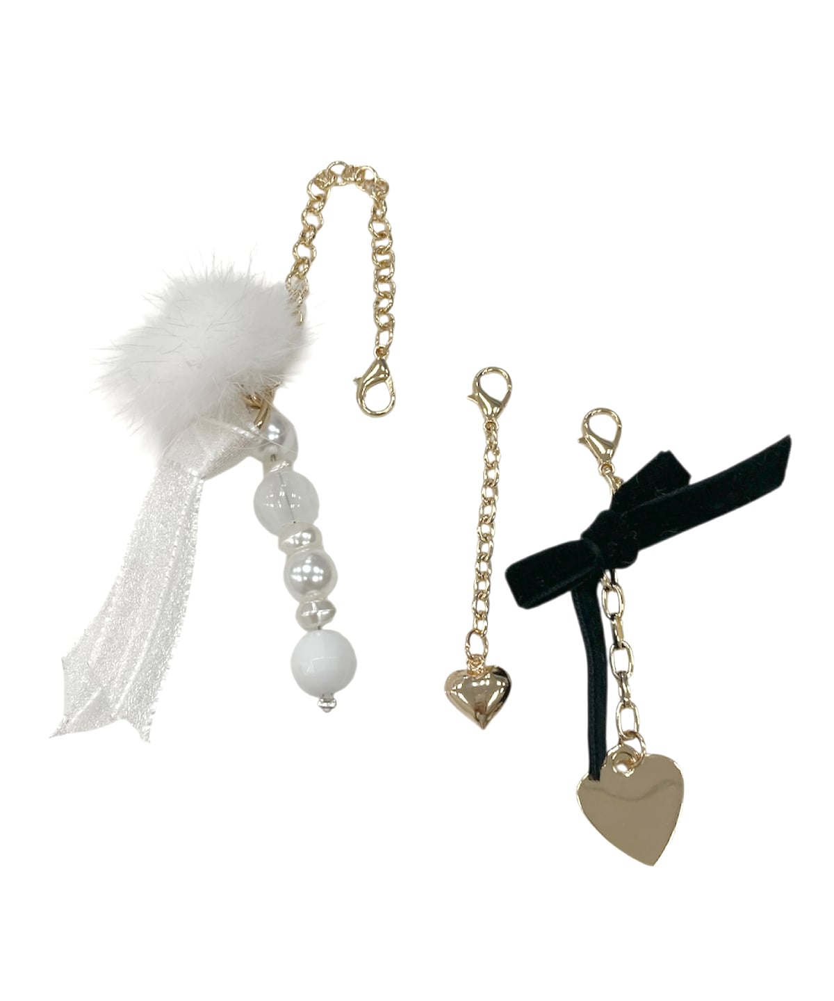 ファー付きベロアリボンチャーム