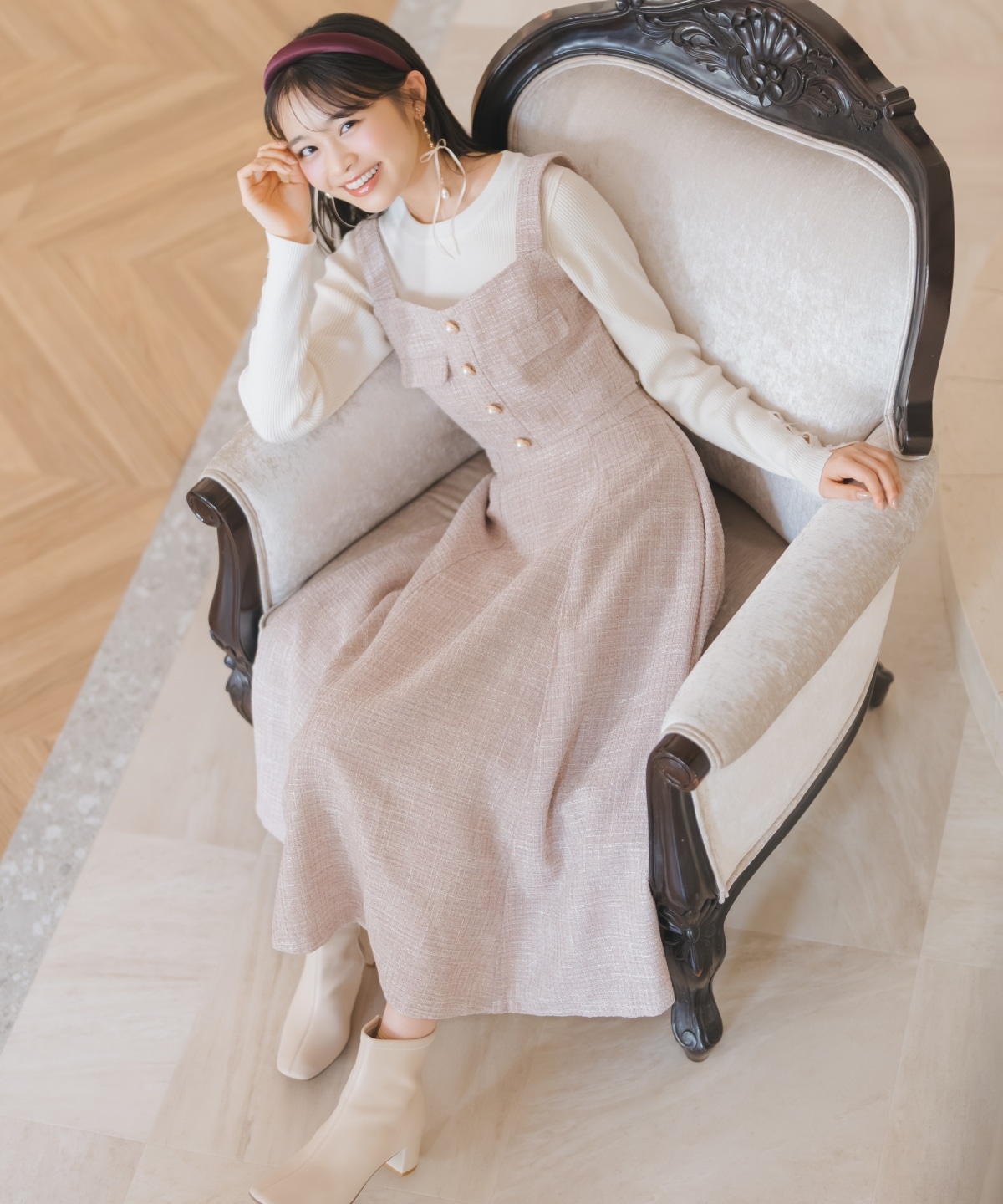 【ツイードセットアップシリーズ】ツイードビスチェ