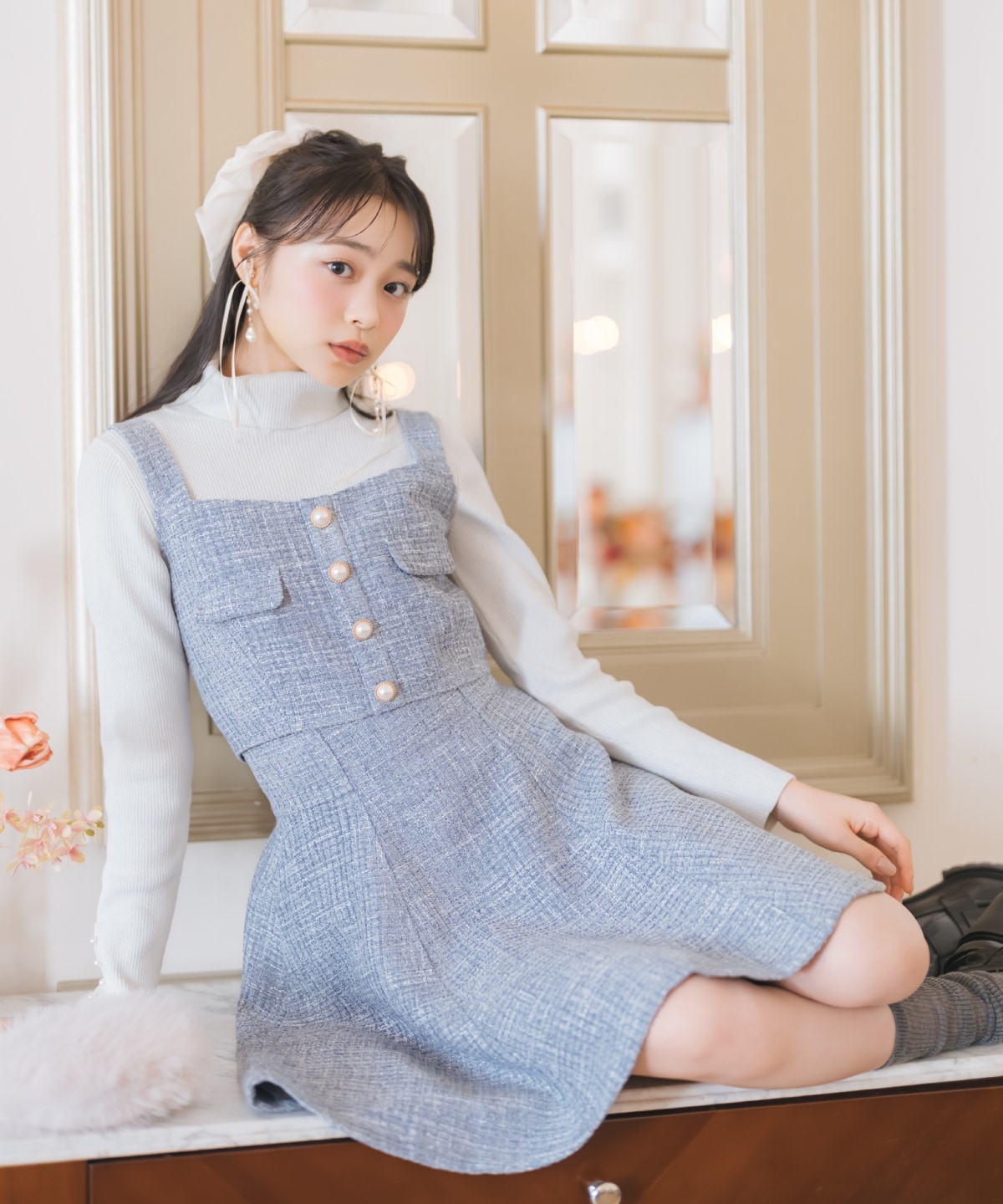 【ツイードセットアップシリーズ】ツイードビスチェ