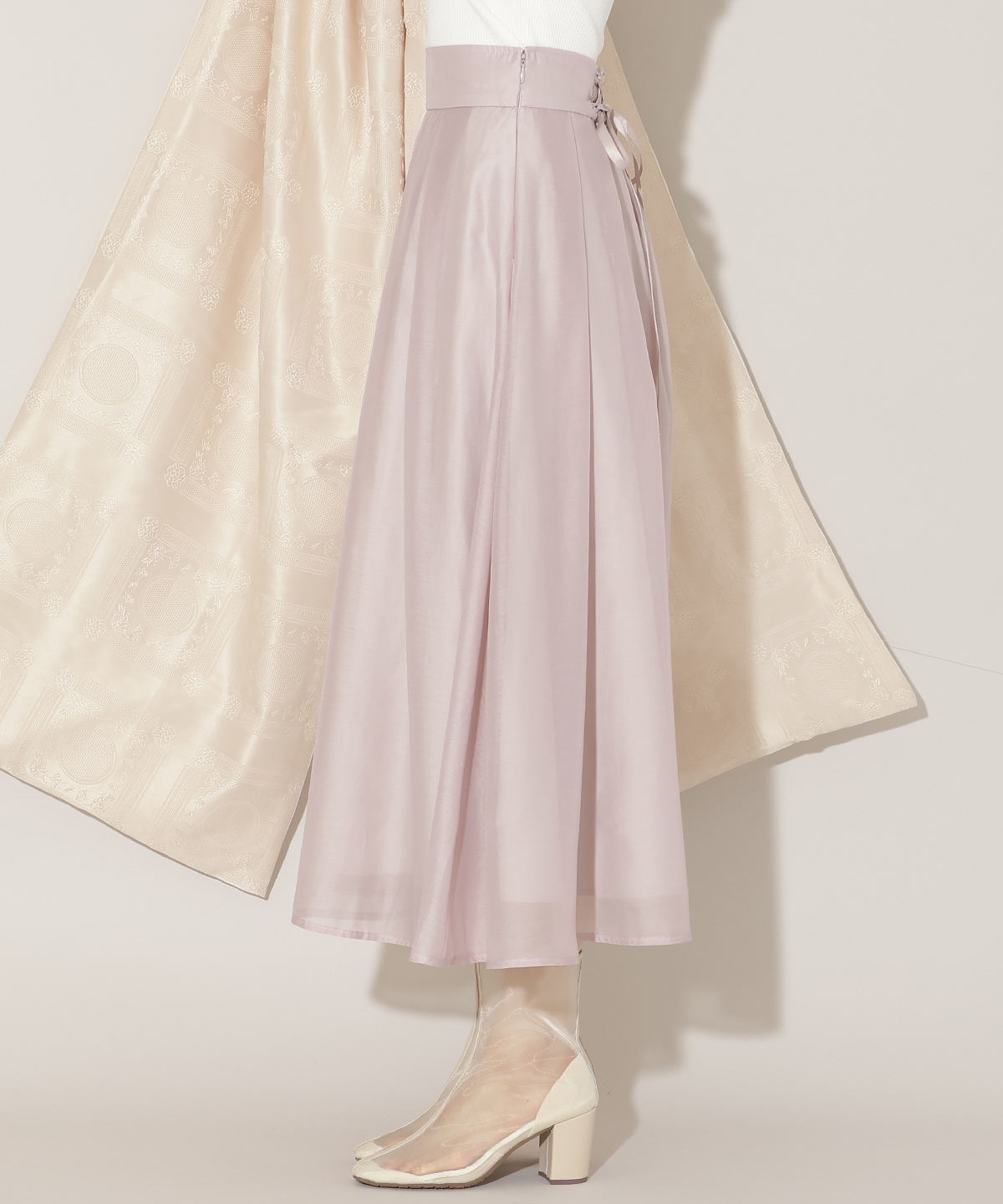 オーガンジータックフレアスカート