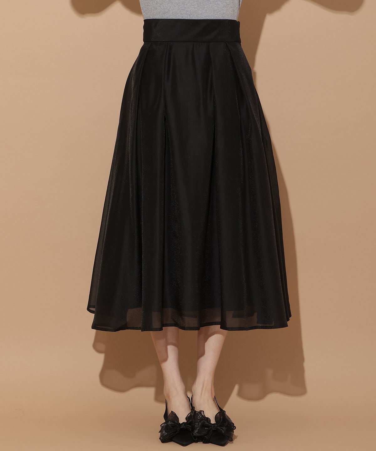 オーガンジータックフレアスカート