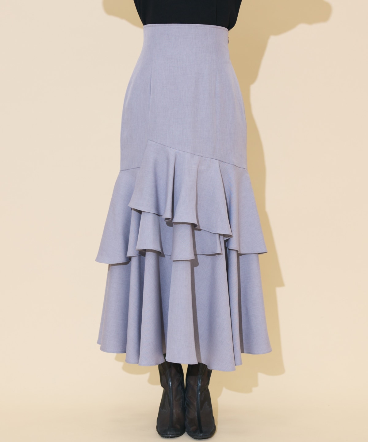 アシメレイヤードハイウエストスカート