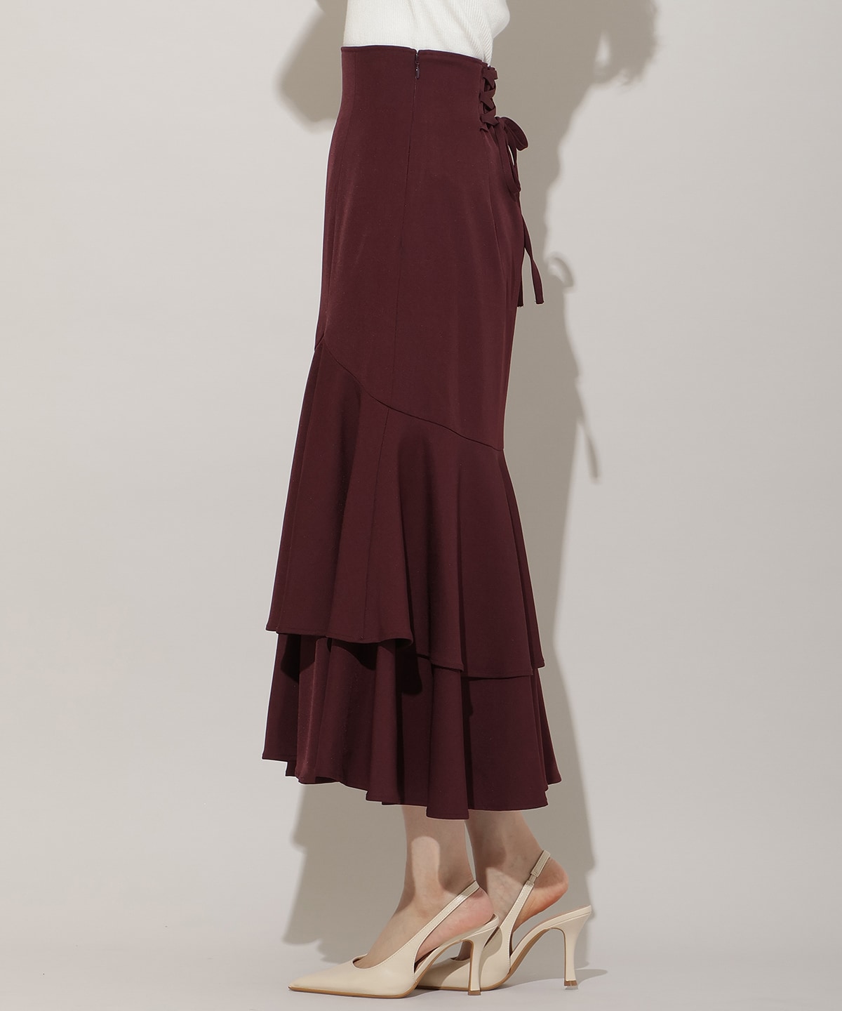 ボリュームヘムティアードスカート