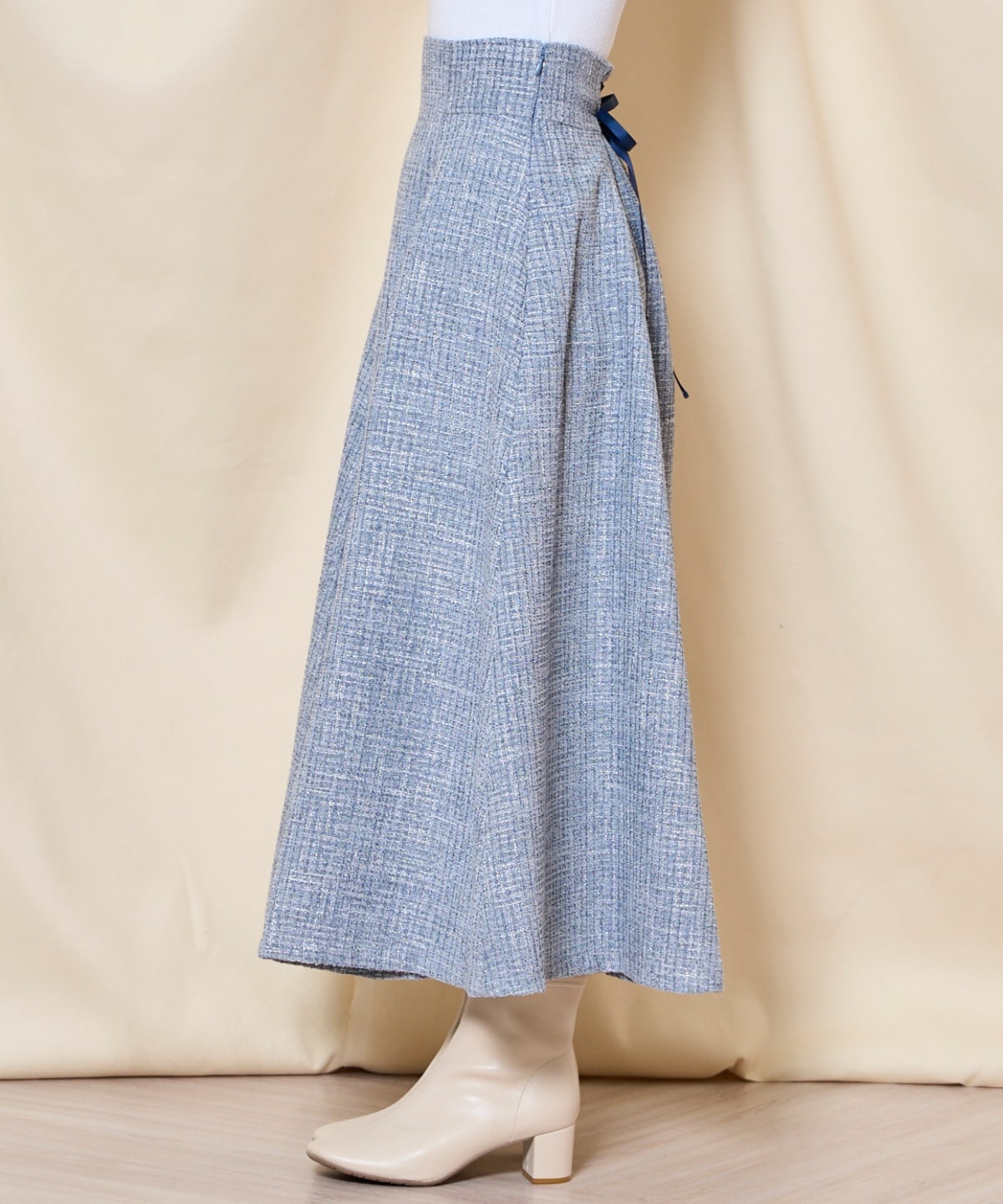 【ツイードセットアップシリーズ】ツイードフレアスカート