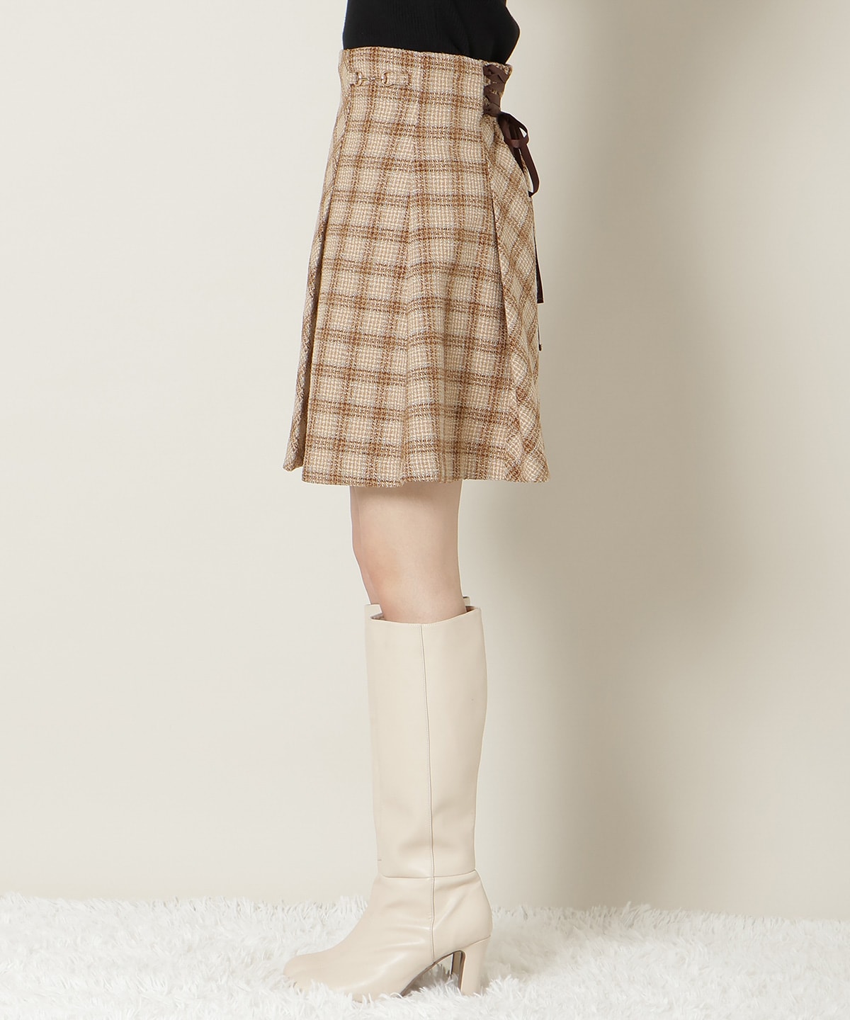 ビットデザインツイードミニスカート