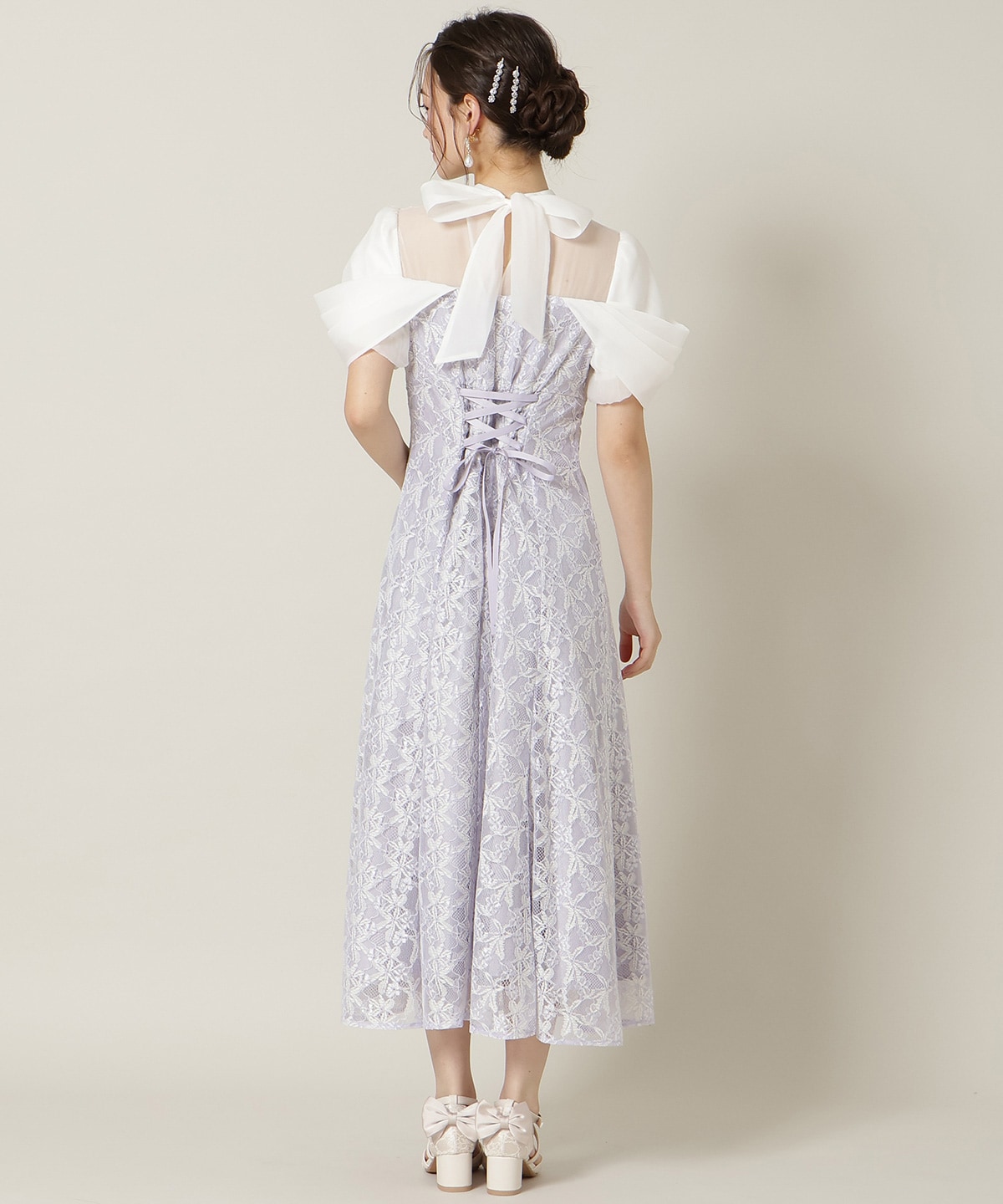 【再入荷予約受付中】シアーベールレースワンピース