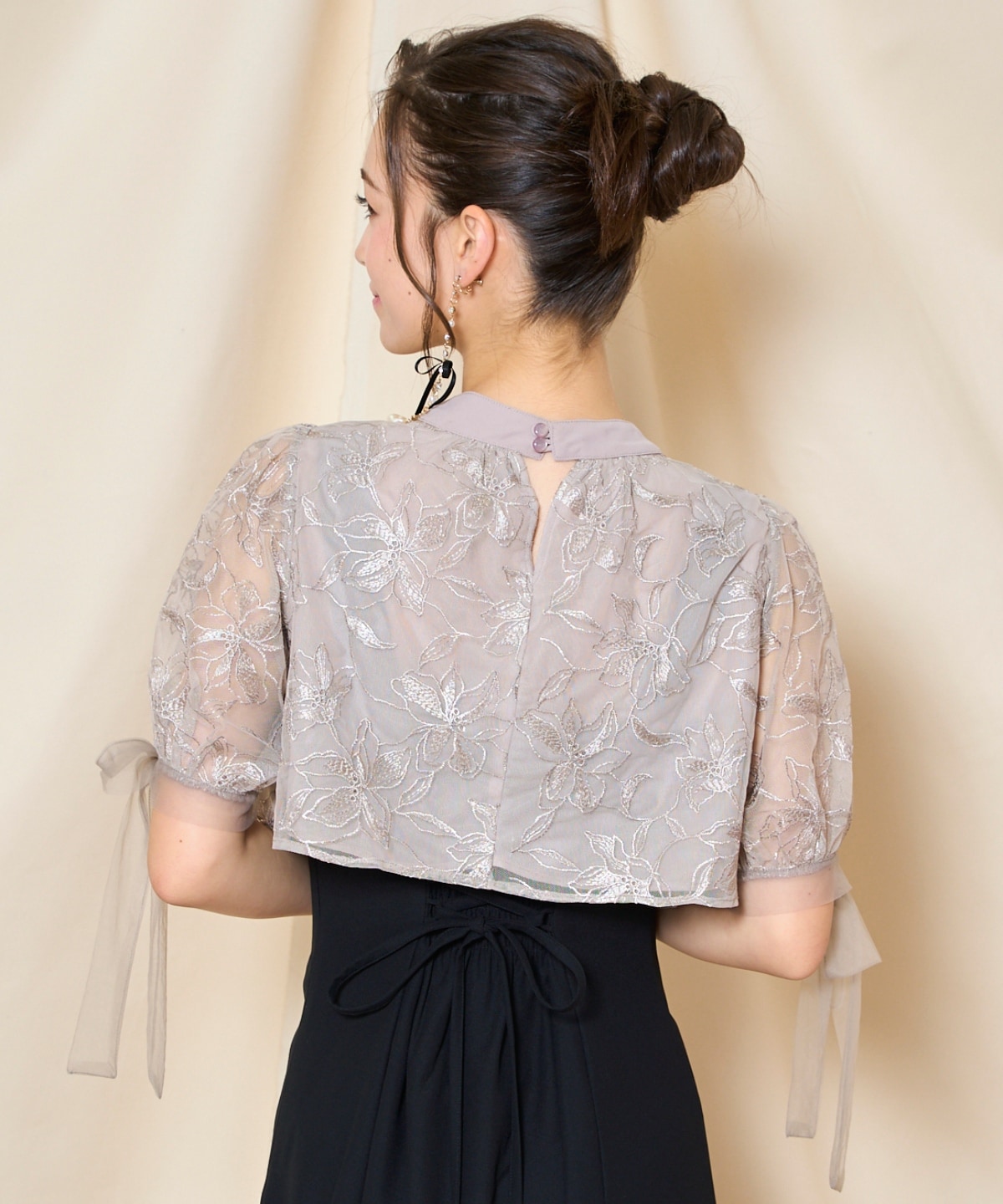 リボンスリーブブラウス