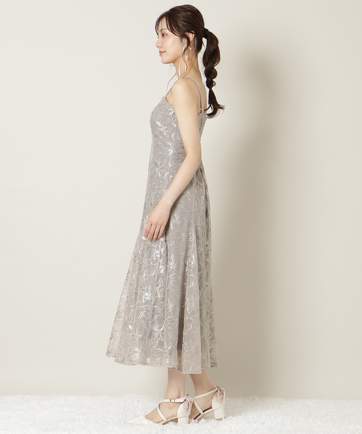 フラワーレースキャミワンピース