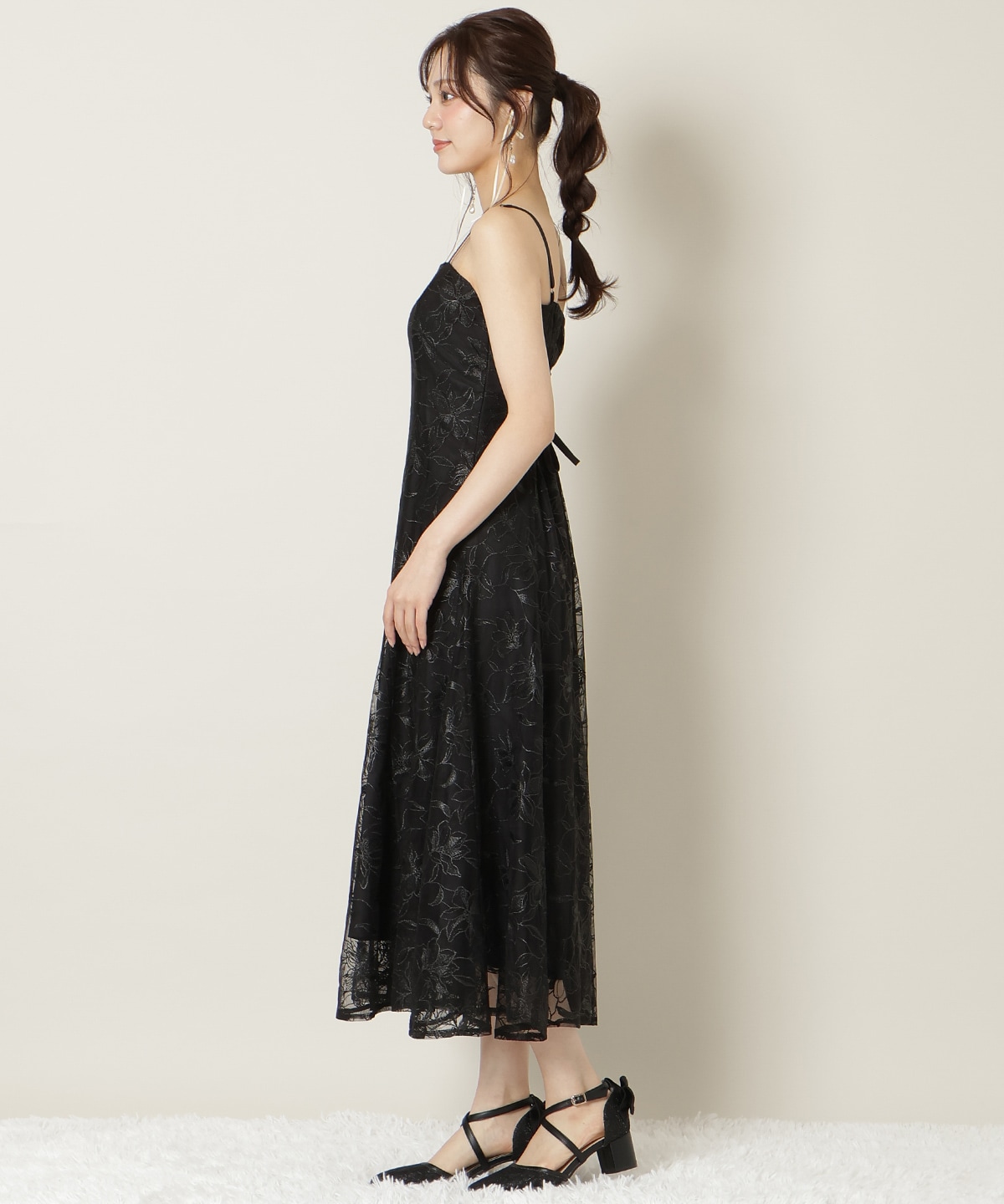 フラワーレースキャミワンピース
