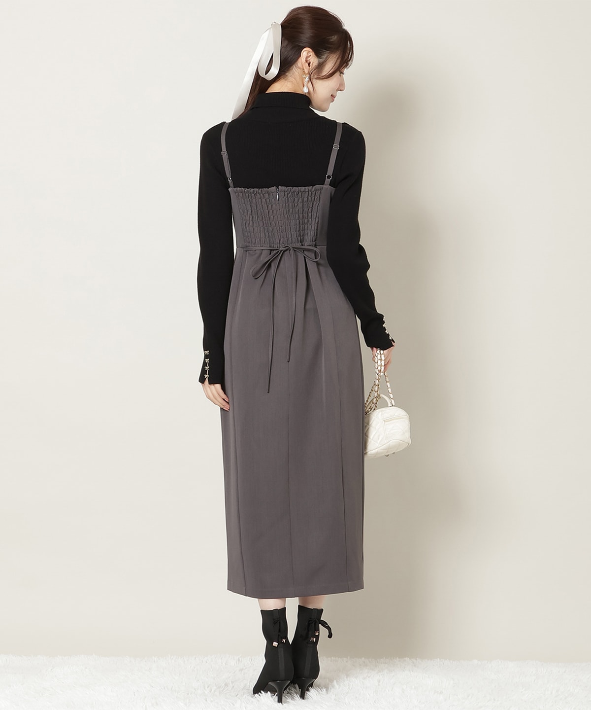 リボンデザインIラインワンピース