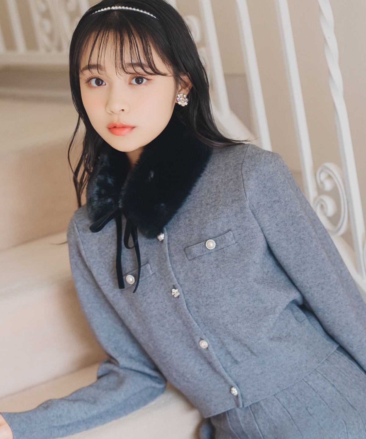 【11/21(fri)10時発売】ファーティペット付きニットSETUP