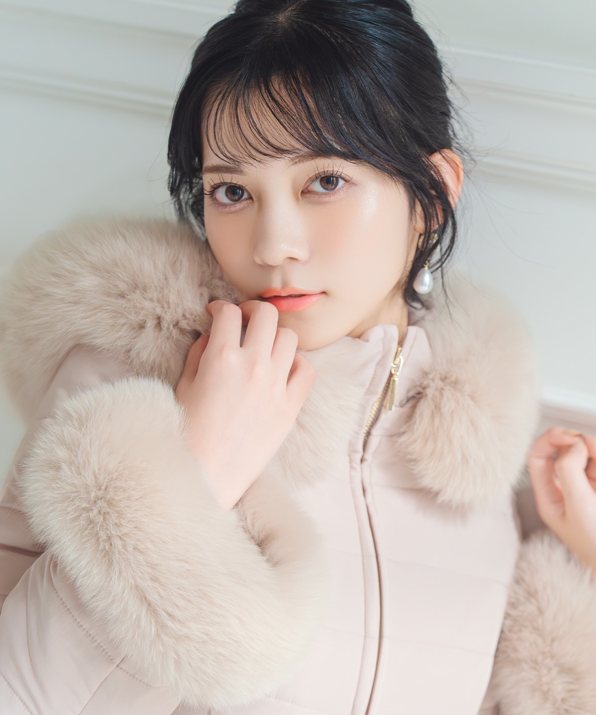 フォックスファーキルティングフレアコート