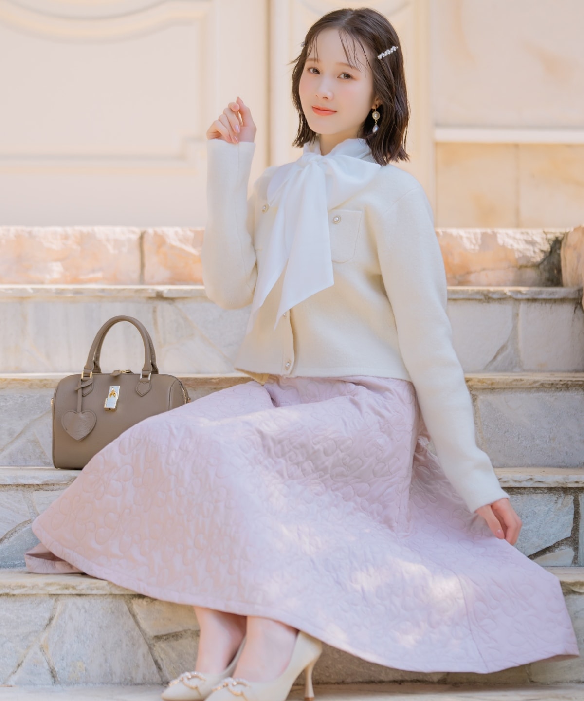 【再入荷予約受付中】モヘアライクニットジャケット