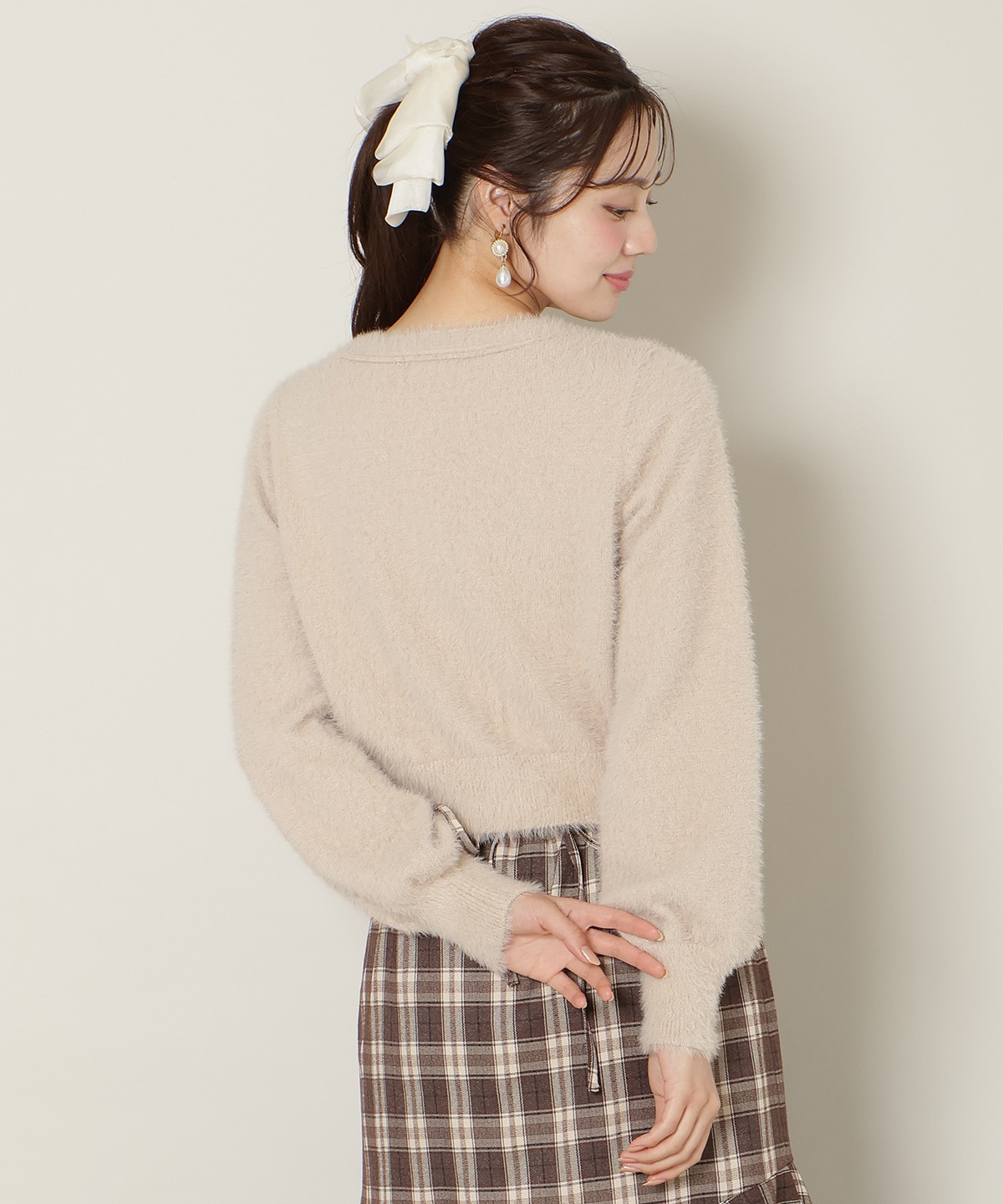 【1/1(thu)10時発売 New Year's Item】リボンボタンフェザーカーディガン