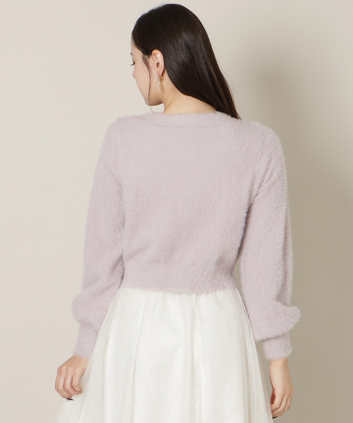 【1/1(thu)10時発売 New Year's Item】リボンボタンフェザーカーディガン