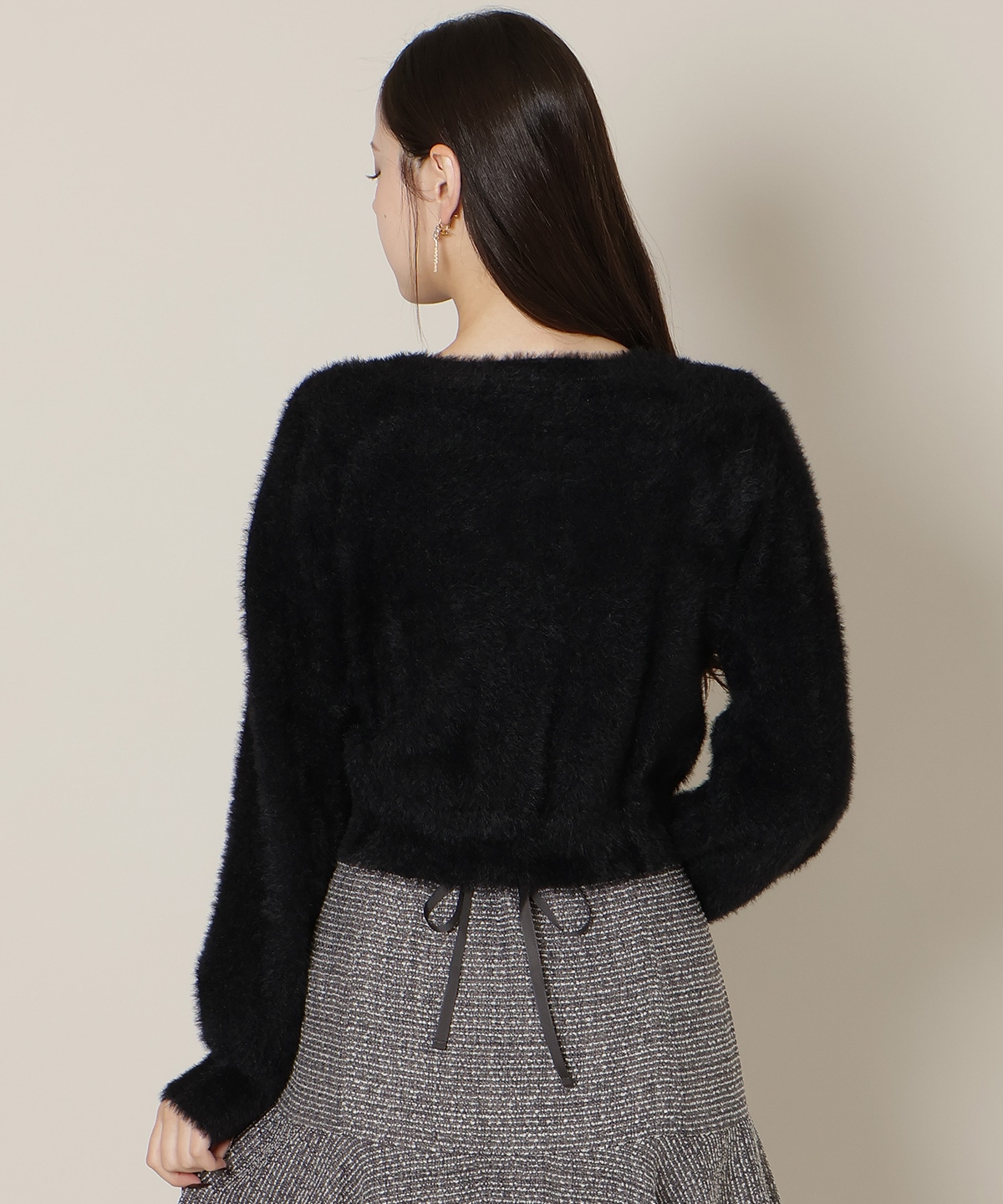 【1/1(thu)10時発売 New Year's Item】リボンボタンフェザーカーディガン