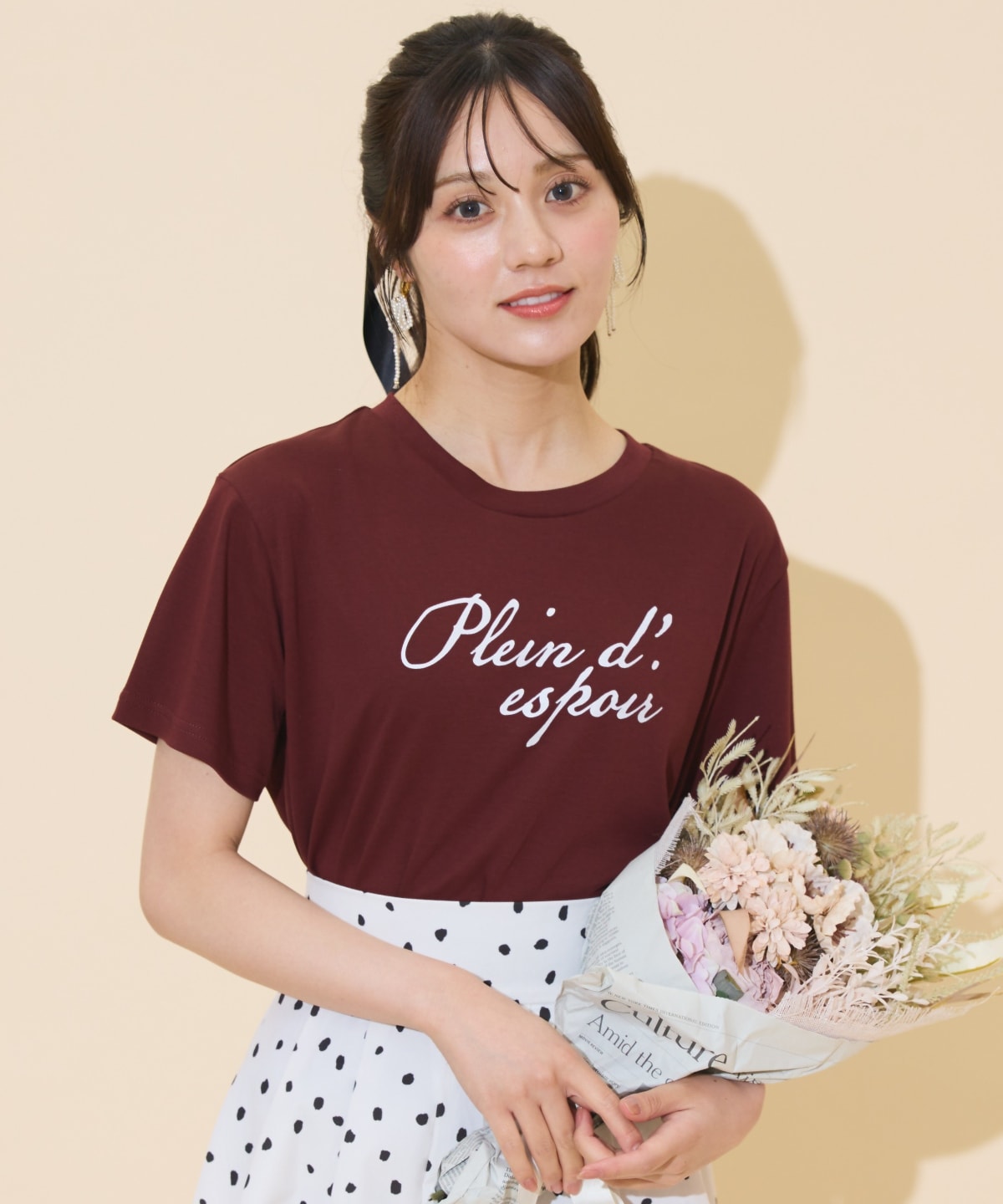 ドロップショルダーロゴTシャツ