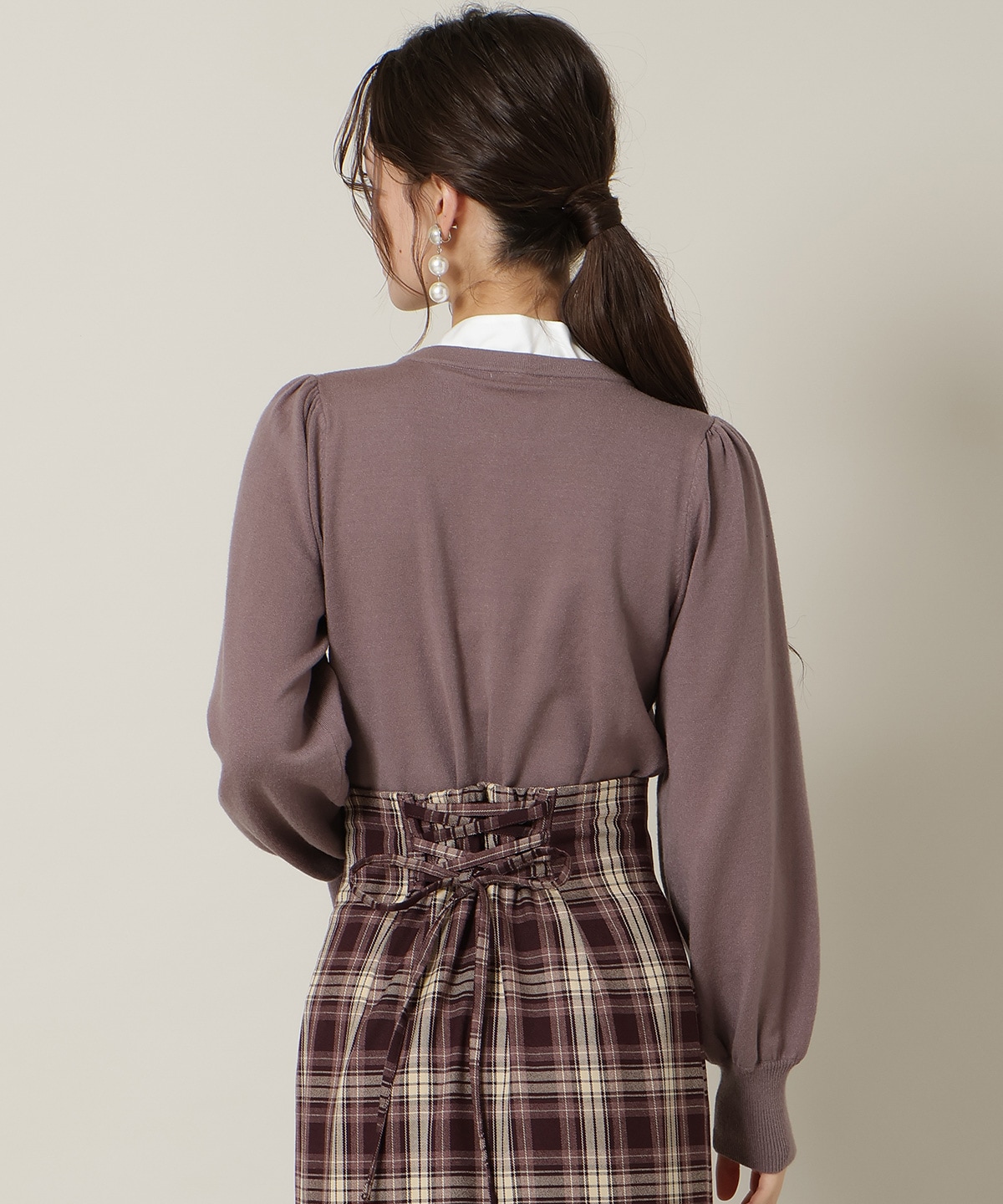 リボンドッキングプルオーバー