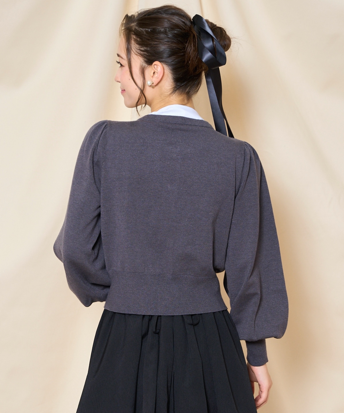 リボンドッキングプルオーバー