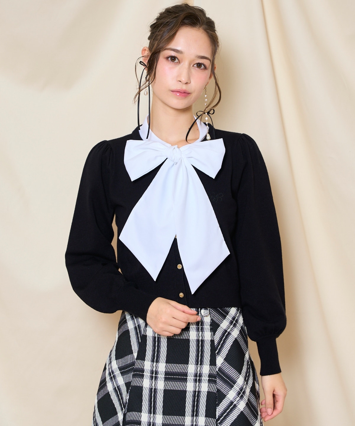 リボンドッキングプルオーバー