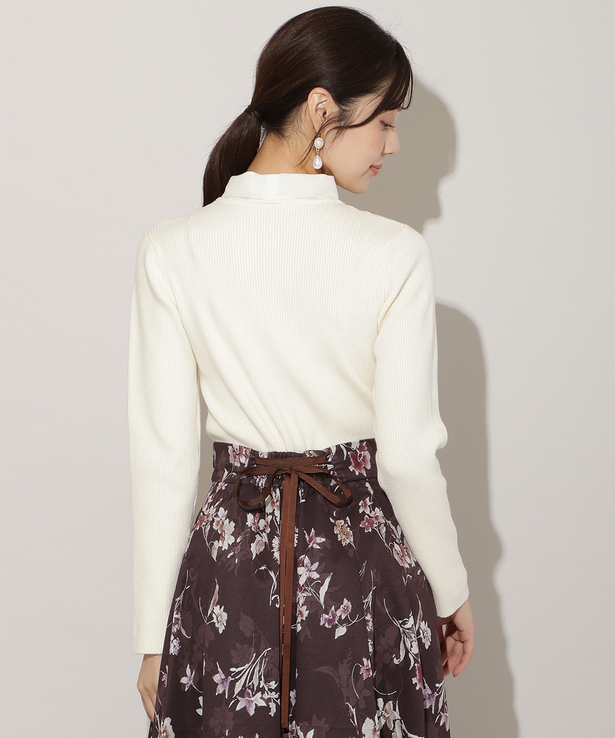 シアーリボンニット