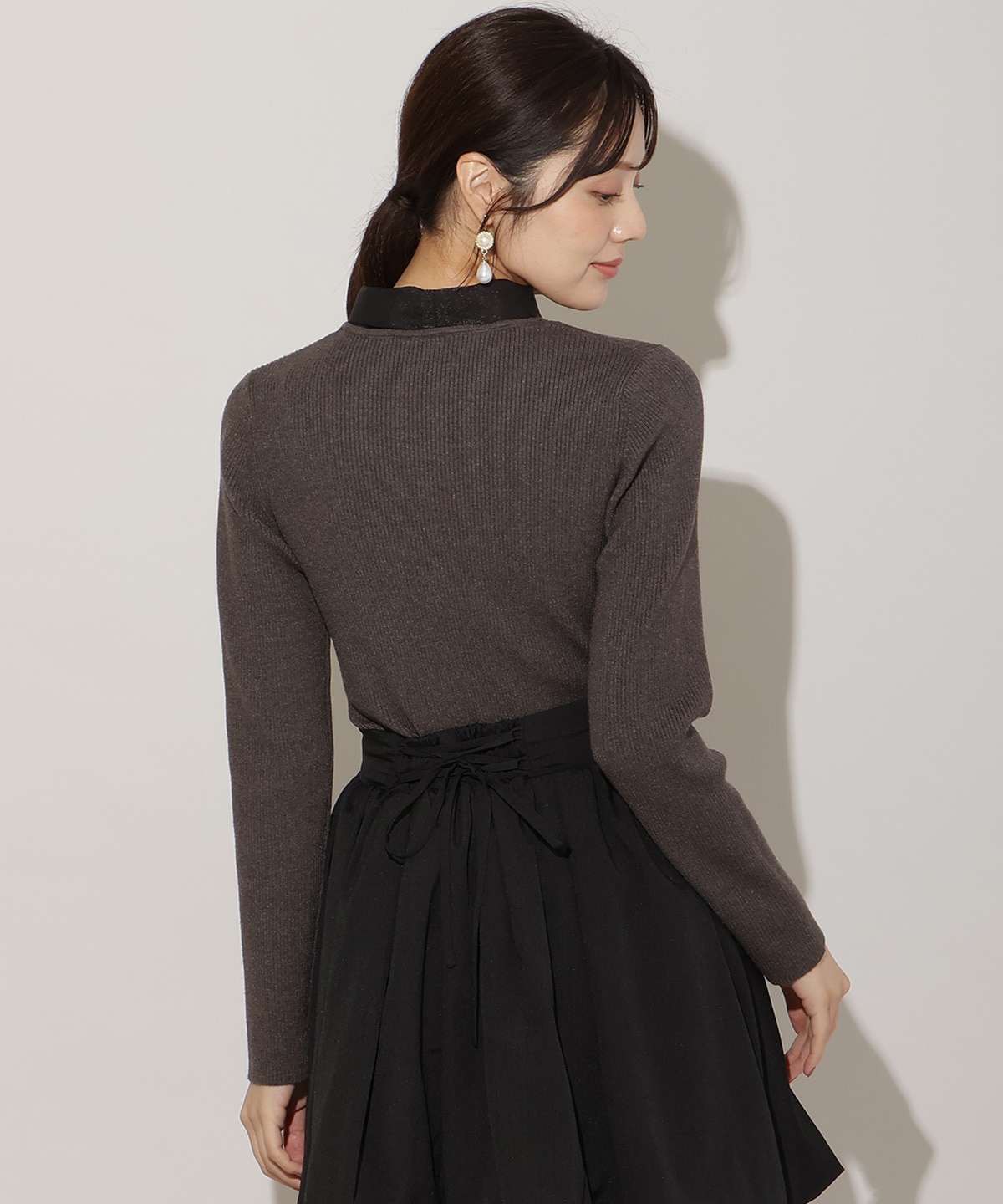 シアーリボンニット