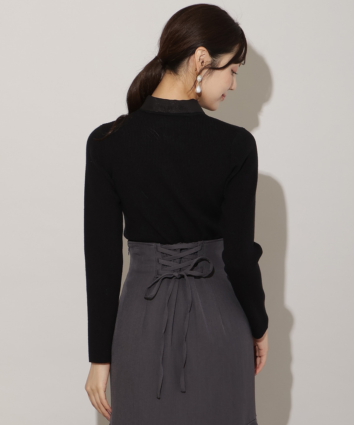 シアーリボンニット