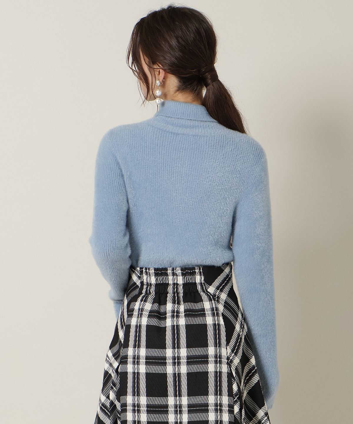 FOXライクヤーンタートルネックプルオーバー