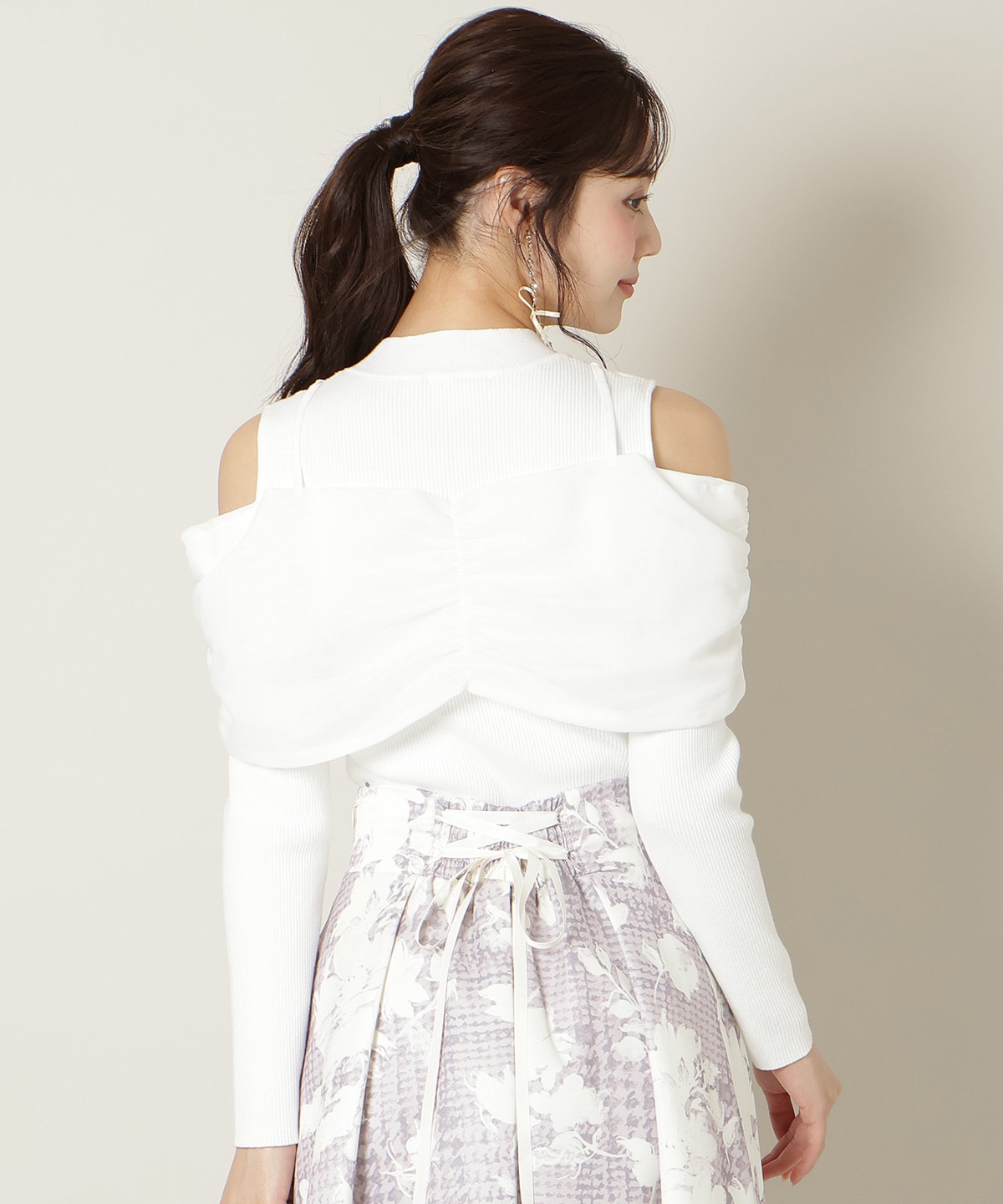 リボンビスチェドッキングリブニット