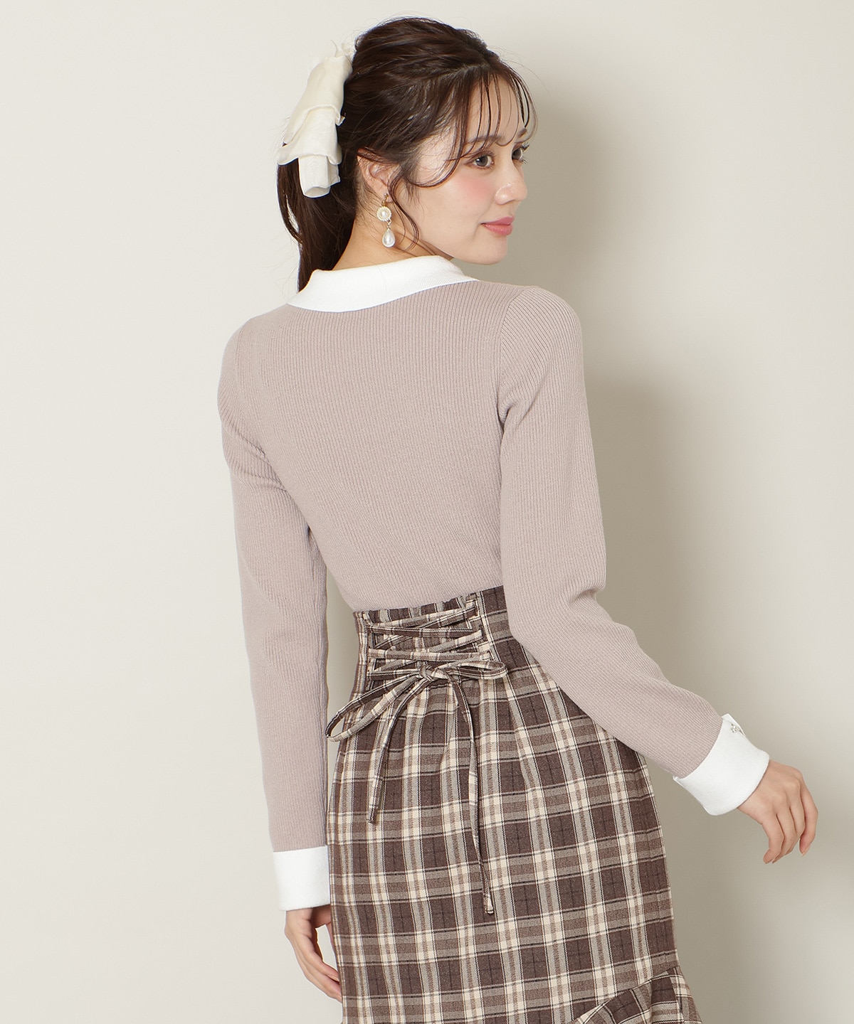 【1/1(thu)10時発売 New Year's Item】ポロカラーリブニット