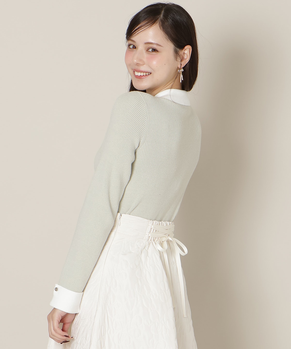 【1/1(thu)10時発売 New Year's Item】ポロカラーリブニット