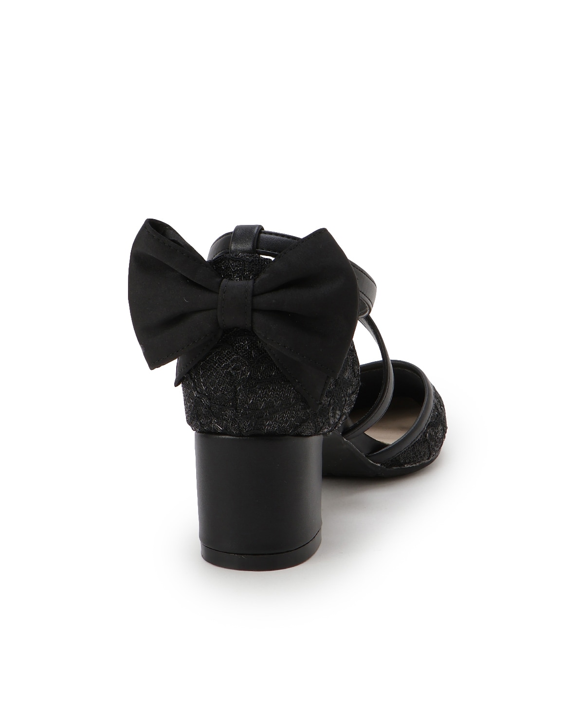 バックリボンレースパンプス