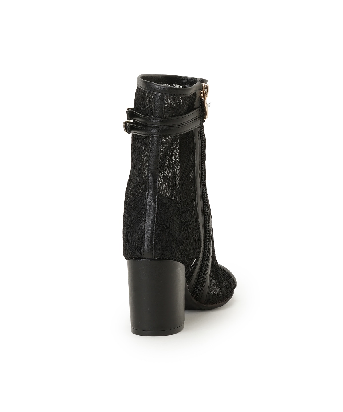 ベルト付きオープントゥレースブーツ