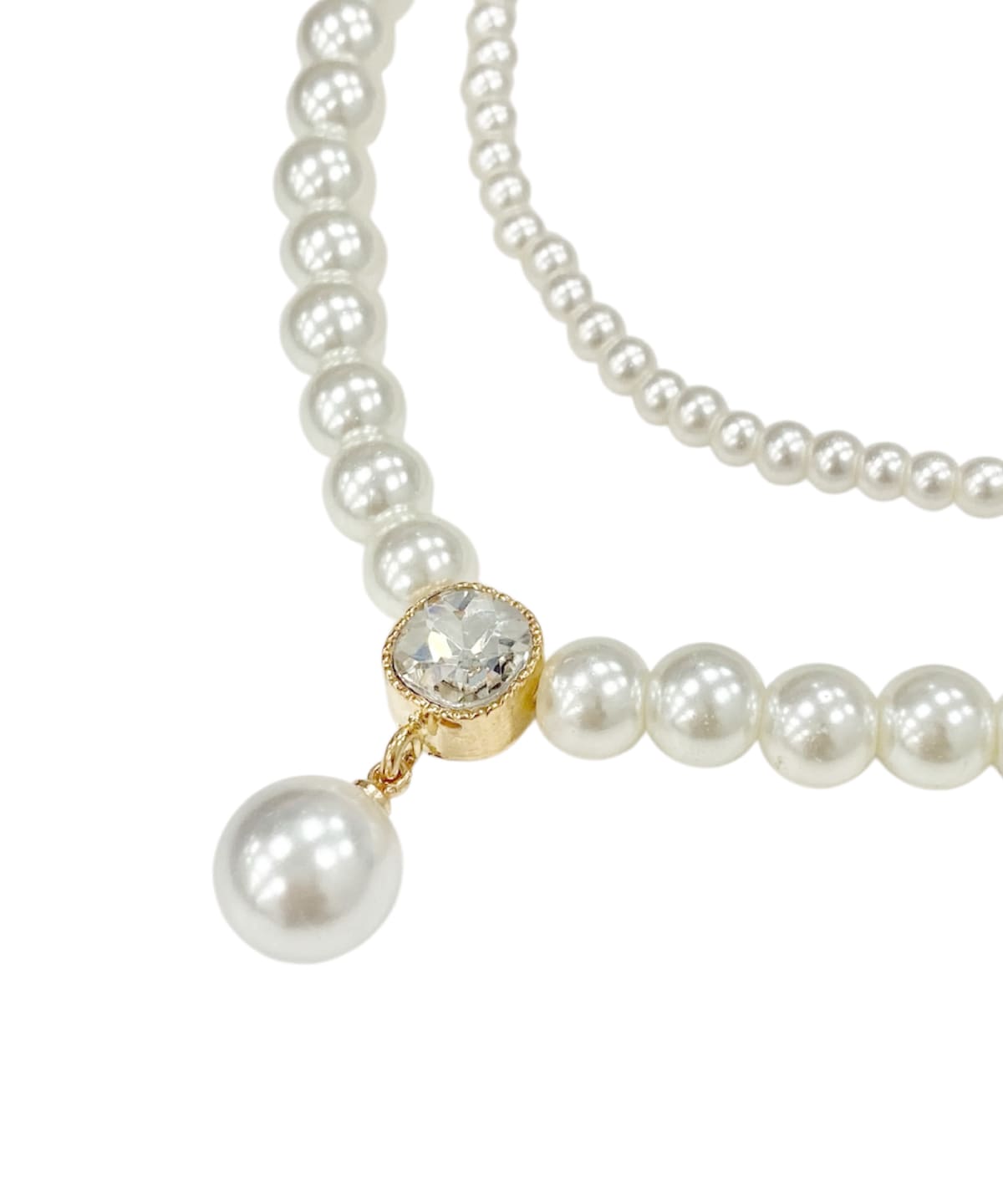 ダブルラウンドパールネックレス