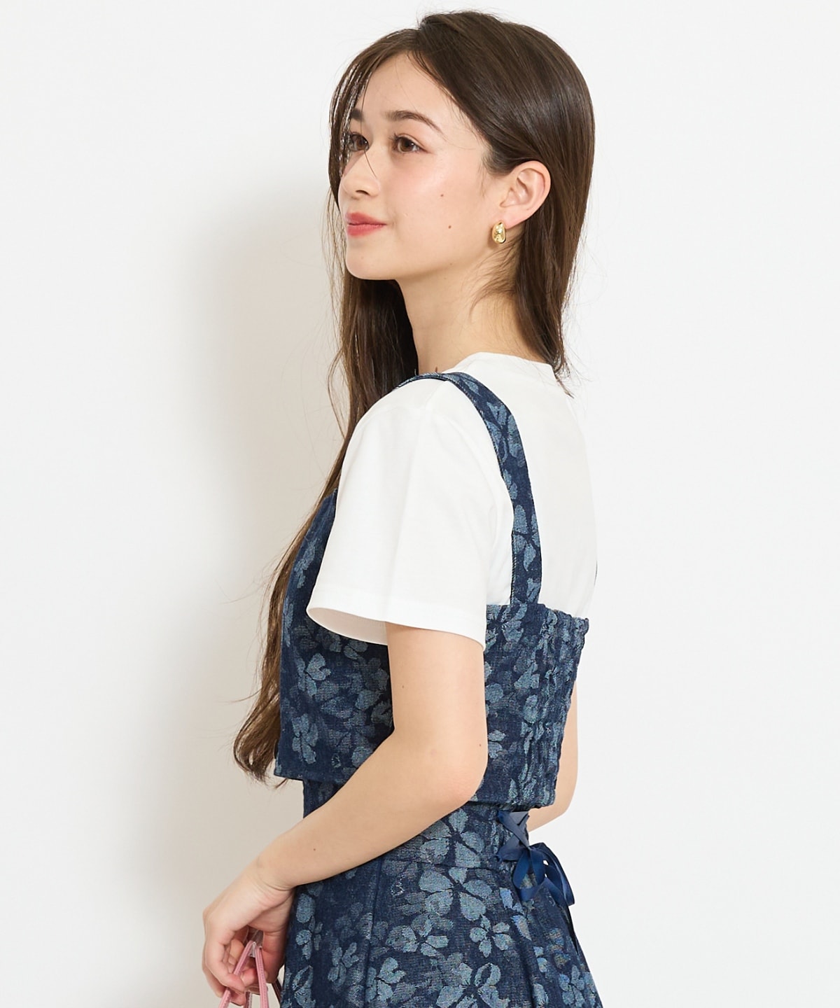 【セットアップ対応】ボタン付きデニムビスチェ