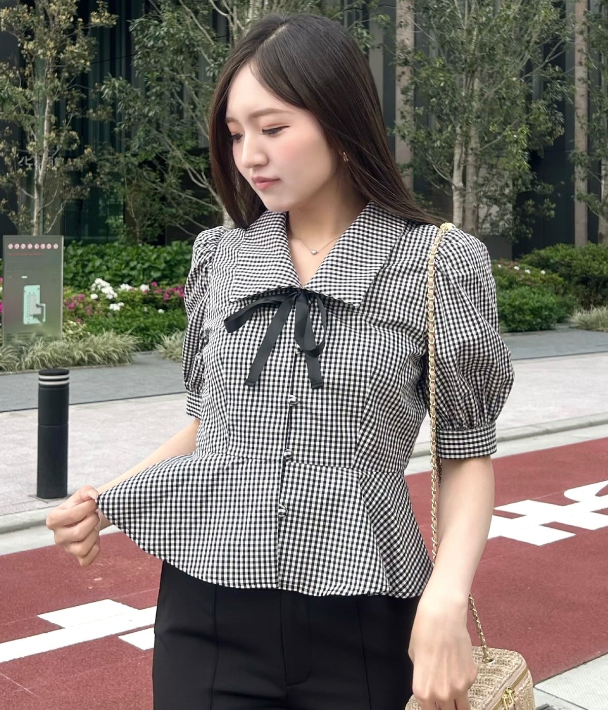 【新色追加】パフスリーブペプラムブラウス