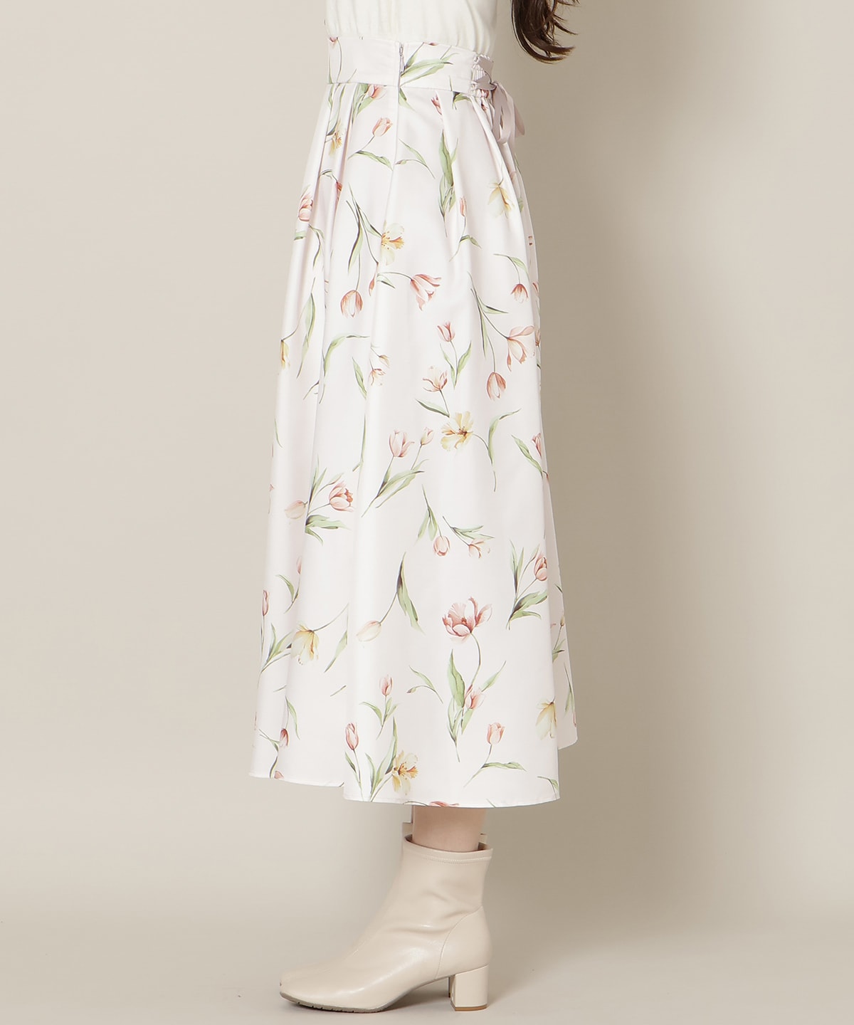 【1/14(wed)18時先行予約開始 】チューリッププリントタックフレアスカート