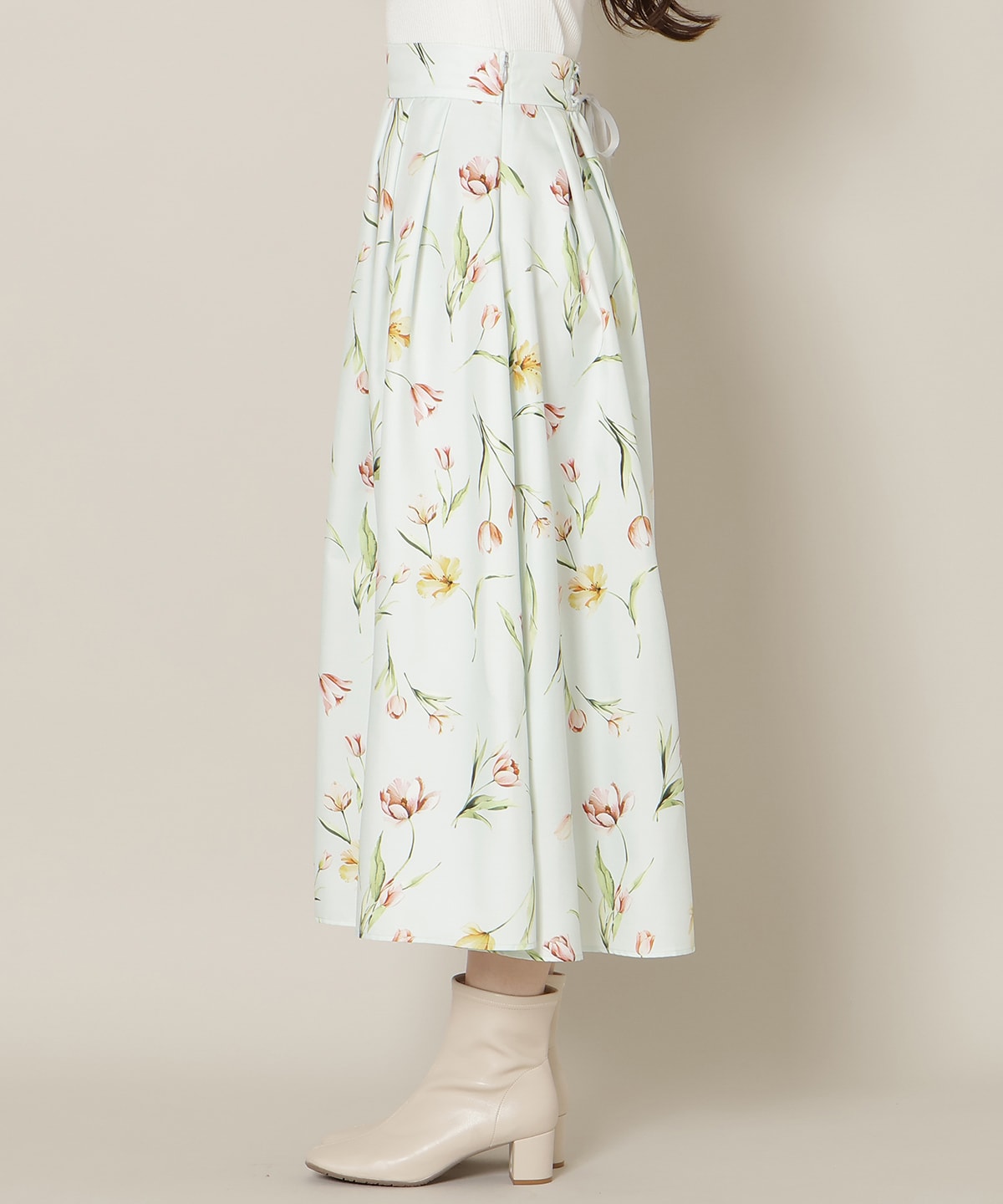 【1/14(wed)18時先行予約開始 】チューリッププリントタックフレアスカート