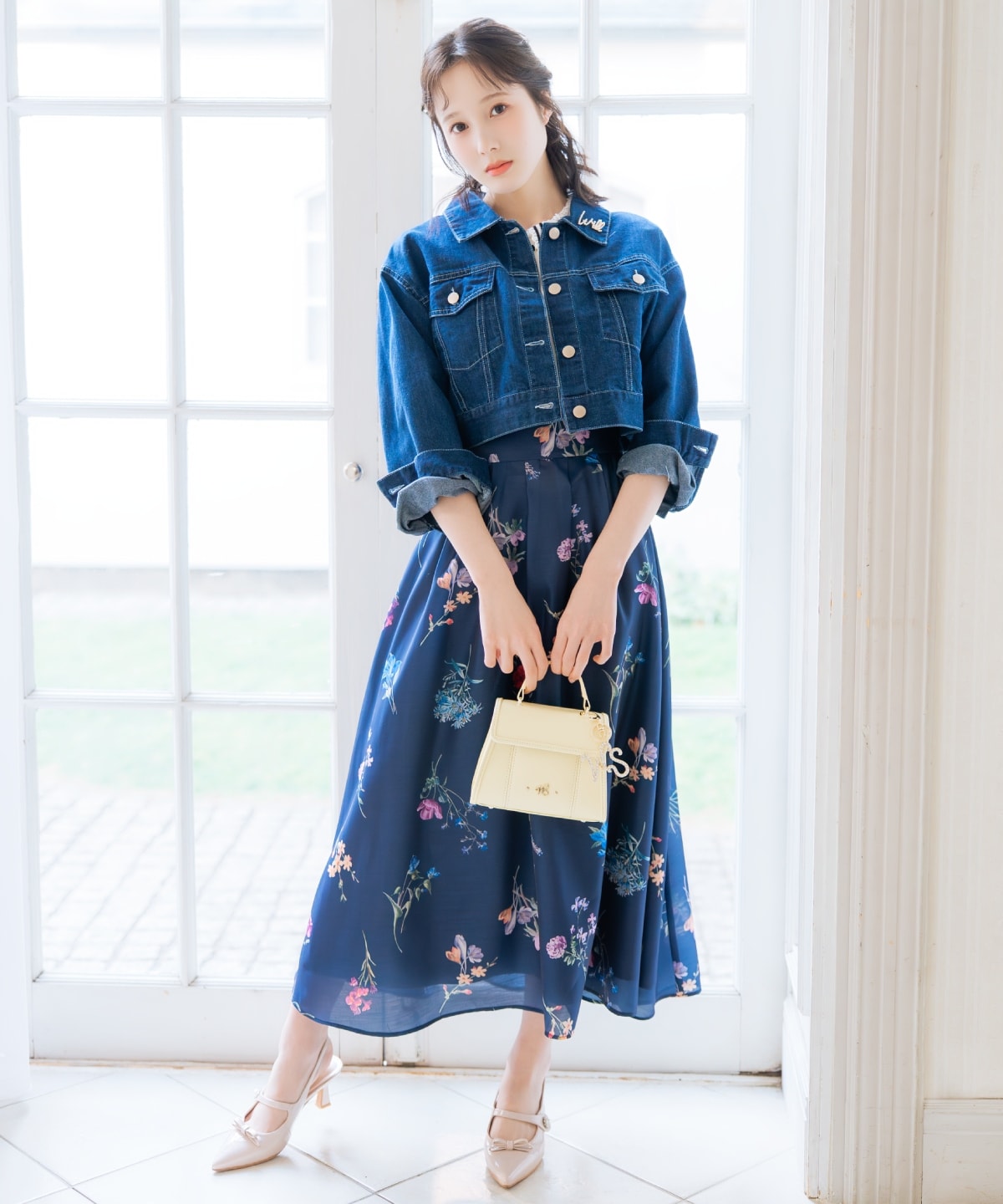 【3/12(thu)10時発売】ボタニカルフラワーシアータックスカート