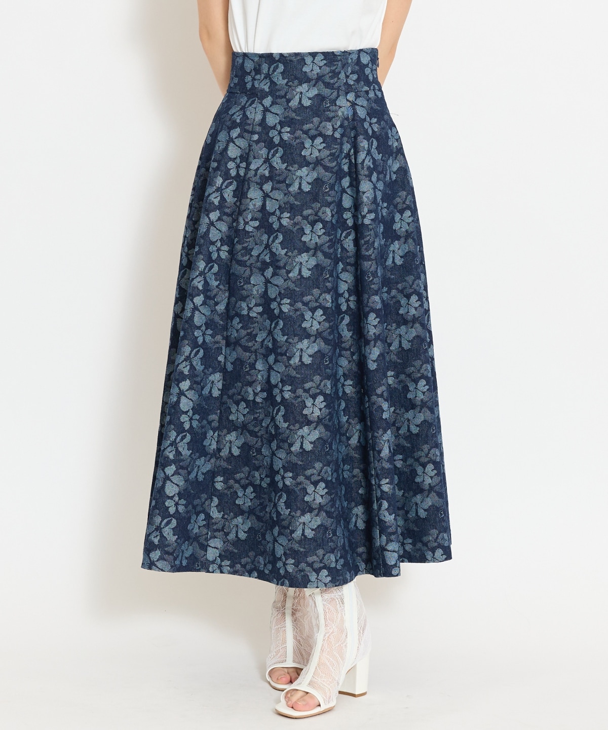 【セットアップ対応】デニムフレアスカート