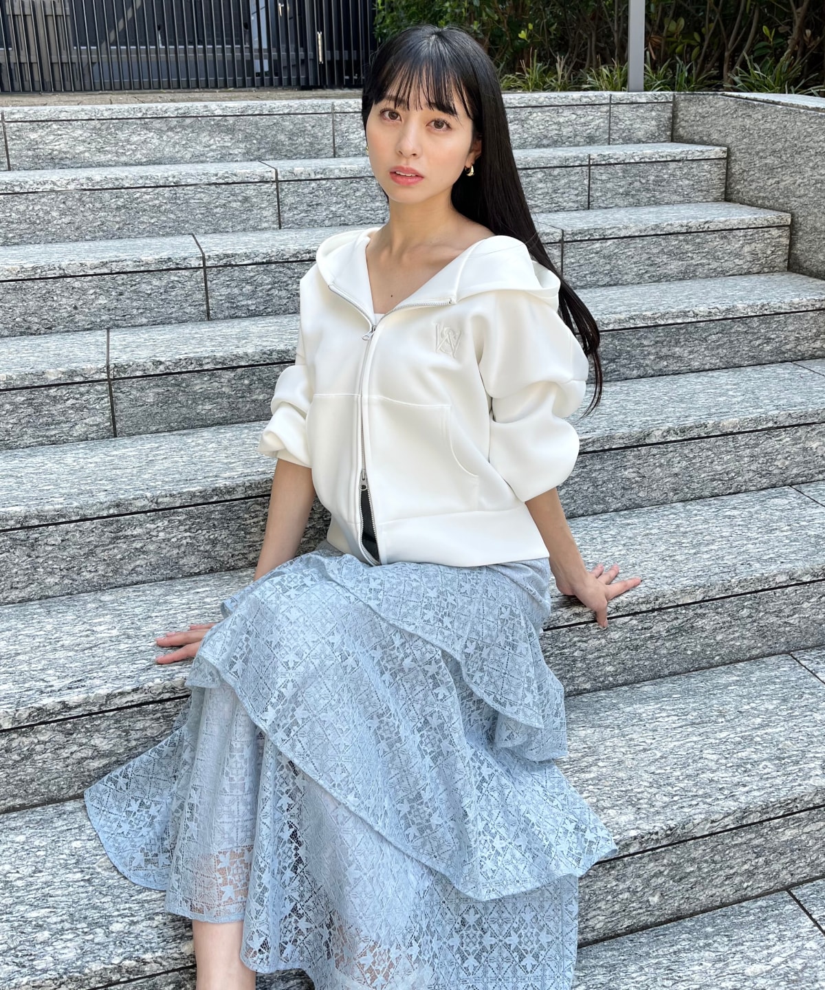 アシメティアードレーススカート