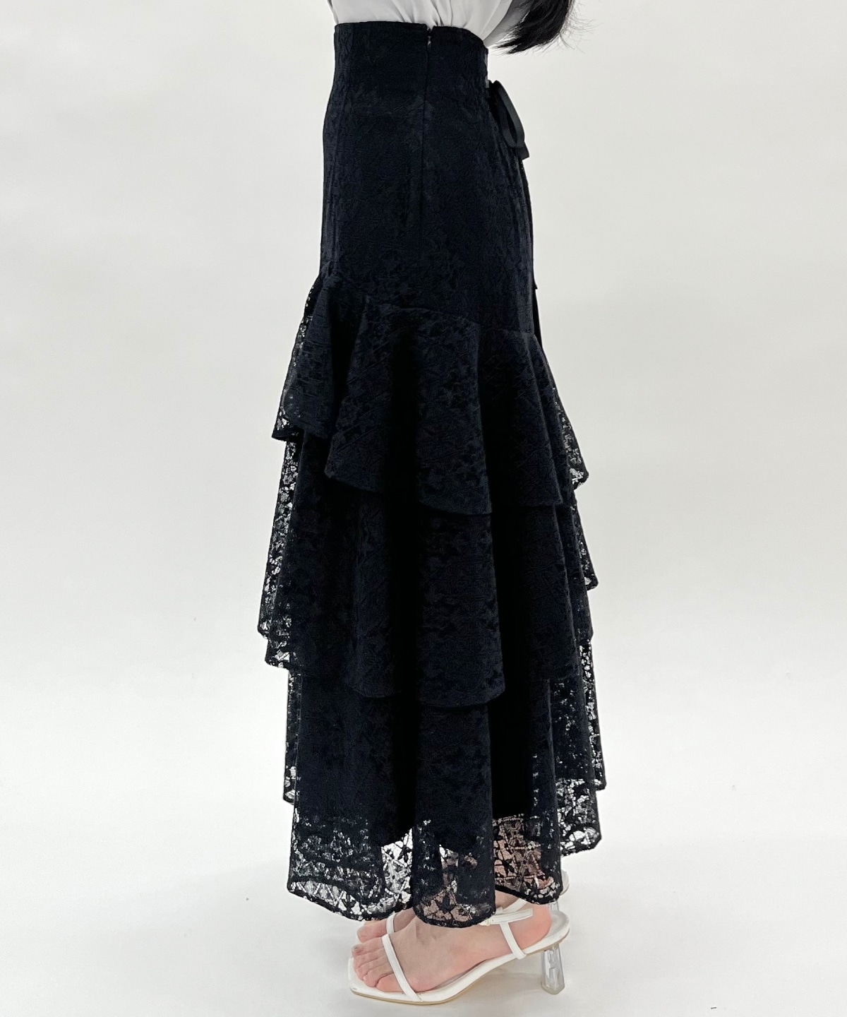 アシメティアードレーススカート