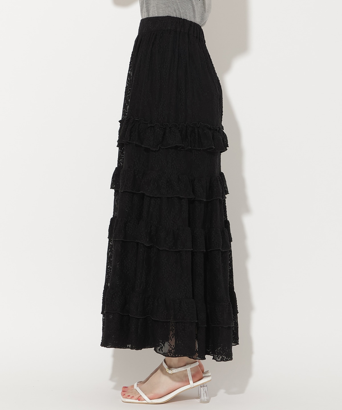 レースフリルティアードスカート