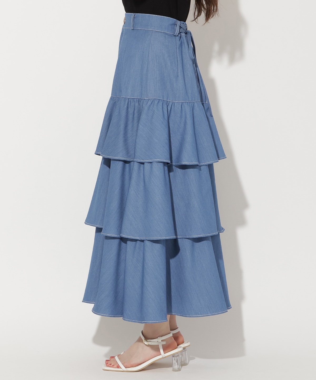 ボリュームフリルティアードスカート