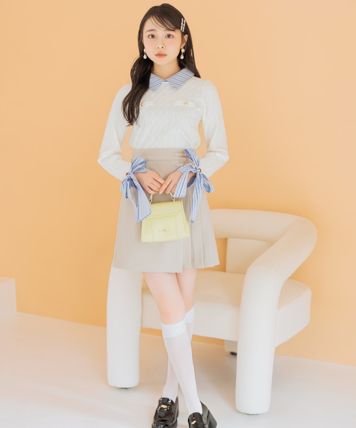 ビットデザインプリーツミニスカパン